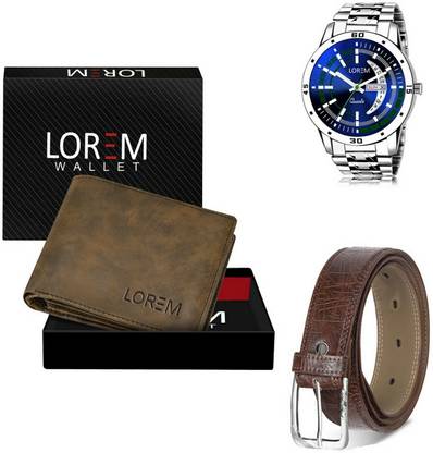 LOREM Belt, Wallet & Watch Combo