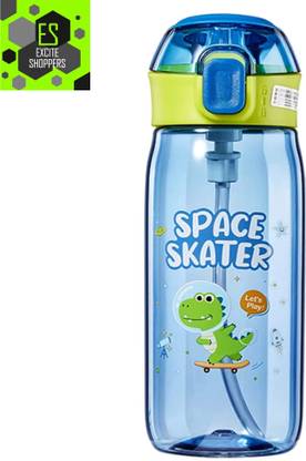 Excite Shoppers Quality Transparent Water Bottle With Straw, One Touch bottle For school 630 ml Water Bottle