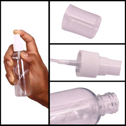 Yuve Enterprises Transparent Empty Spray Bottle (100 ml ) - Set of 5 100 ml Water Bottles