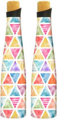 The Better Home Colour Splash Design-500ML Insulated Water Bottle |Cork Cap 500 ml Water Bottles