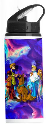 PrintingZone Scooby Doo Sipper Water Bottle Anime Printed Straw Bottle (BLKN-760) 600 ml