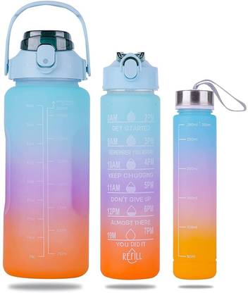 GARUDA SHOP BPA-Free Water Bottle Set with Time Marker 2000 ml Water Bottles