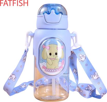 FATFISH school Bottle for Kids Straw Water Bottle 650 ml