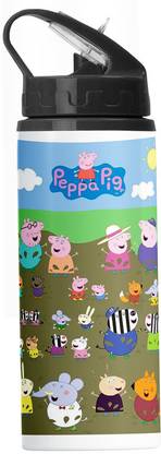 PrintingZone Peppa Pig Bottle Printed Sipper Anime Printed Straw Bottle (LLBN-563) 600 ml