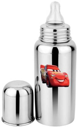 HAUSA07 Stainless Steel Milk Feeding Bottle With Colour Cartoon Characters KC013- 255 ml Water Bottle