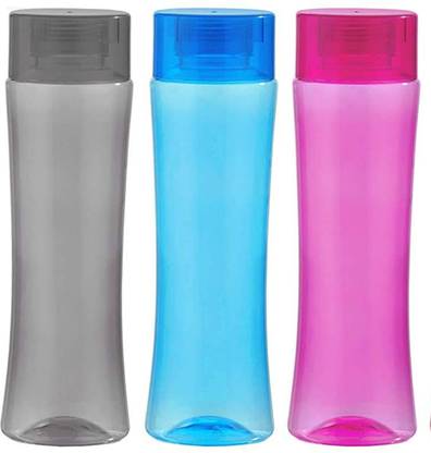 Sahil Enterprise M3 172 H2O Unbreakable Plastic Bottle Set, 1 Litre, Set of 3, Multicolour. 1000 ml Bottle