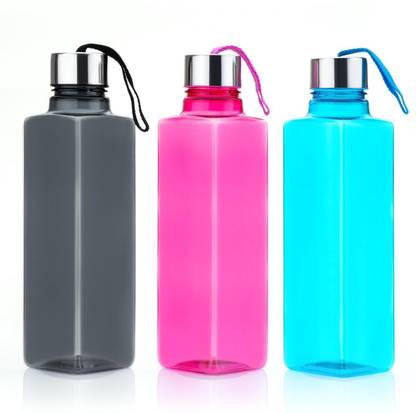 UTOX Square Shape Plastic Water Bottle With Round Cap 1000 ml Plastic Bottle