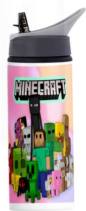 Printwala Adventure Awaits: Minecraft Printed Sipper Bottle(GN60) 600 ml Water Bottle