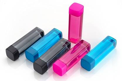 BELLERBIRD Premium Quality Square Shape water bottle set of fridge 1000 ml Plastic Bottle (Pack of 6, Blue, Black, Pink)