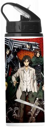 PrintingZone Attack On Titan Bottle Printed Sipper Anime Printed Straw Bottle (LLBN-1049) 600 ml
