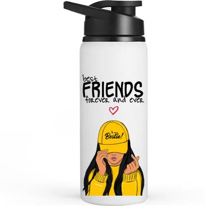 RON BRANDO Bestie Printed Aluminium Sipper Water Bottle 750ml-M No-A20 750 ml Water Bottle