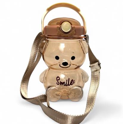 Jhalakriti 1000ml Teddy Bear Sipper Water Bottle, Straw Water Bottle for Kids 1000 ml Water Bottle