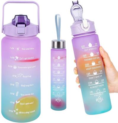 Sweep Set of 3 Motivational Water Bottle, Sipper Bottle 2 litre, 700ml, 280ml 2000 ml Water Bottles