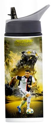 Printwala Ronaldo Sipper Water Bottle Aluminium For Bithday Boys Girls Friends (GS-333) 600 ml Water Bottle