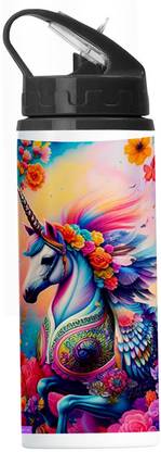 PrintingZone Unicorn Bottle Printed Sipper Anime Printed Straw Bottle (LLBN-975) 600 ml