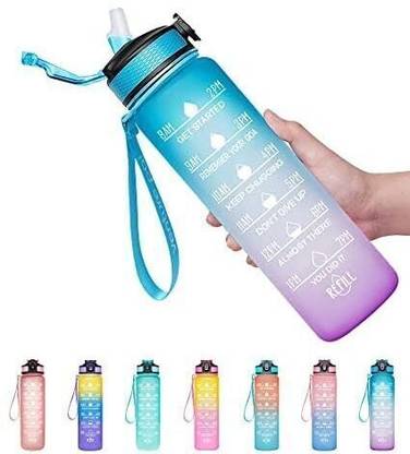 MHAX Motivational classic Unbreakable Silicone Water Bottle 1 Liters 1000 ml
