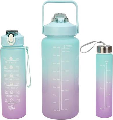 Devdhan Water Bottle, BPA Free Gym Bottle, Motivational Bottle with Straw 2000 ml 3200 ml Water Bottles