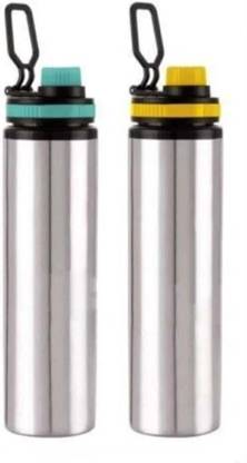 BluNeo Cool Stainless Steel Combo 2 Multicolor Sipper Cap Water Bottle 1000 ml Water Bottles