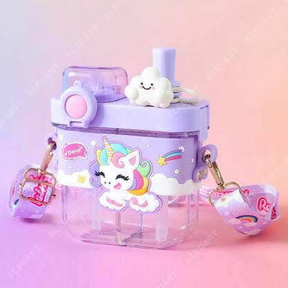 Elecart Double Sipper Unicorn 580 ml Water Bottle