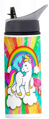 Printwala Unicorn Sipper Water Bottle Aluminium For Bithday Boys Girls Friends (GS-398) 600 ml Water Bottle