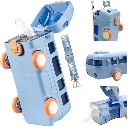 Mizuki Bus Shape Water Bottle Interesting Toy Cute Appearance for School Home Office 500 ml Water Bottle