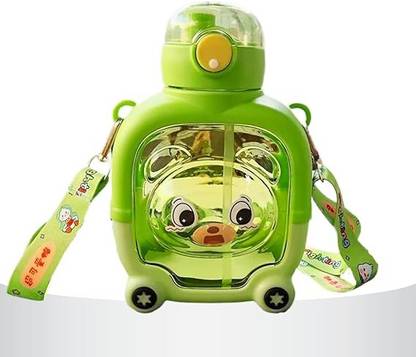 एम डी एन डेकॉर 1Ps किड्स क्यूट टेडी हैंगिंग लार्ज कैपेसिटी वॉटर बॉटल 1000 ml वाटर बॉटल