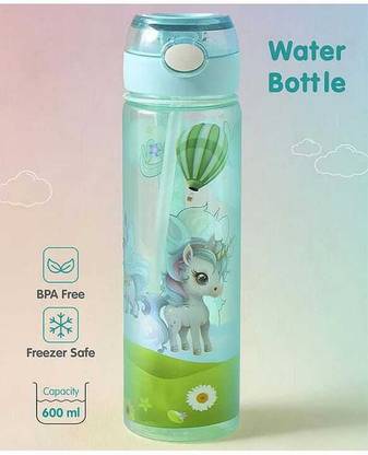 Eden Eden sipper bottle with unicorn print.for kids,school,green 600 ml Water Bottle