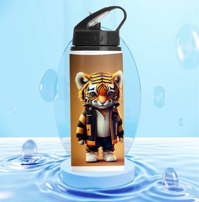 Printwala Tiger Sipper Water Bottle Pani Ki Bottle For Boy Girl (BB-546) 600 ml Water Bottle