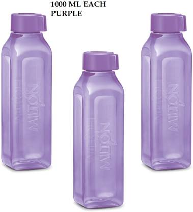 MILTON Tetra PP Bottle Set of 3, LEAK PROOF,FDA APPROVED COLOURED,FOOD GRADE 1000 ml Water Bottle