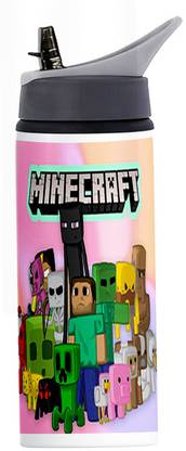 Printwala Minecraft Printed Bottle Minecraft Sipper Water Bottle(GCS-90) 600 ml Water Bottle
