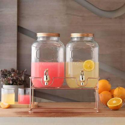 SMILERY Liquor Dispenser Beer Dispenser, Cold Water Pitcher 4 Liter - (2 Pieces) Bottom Loading Water Dispenser