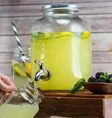 smile4ever Glass Cold Water Mason Jar Beer Dispenser Bottom Loading Water Dispenser