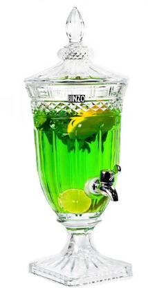 BINZO Glass Multipurpose Beverage 2000 ml / 2 Litre Dispenser for Water Bottled Water Dispenser