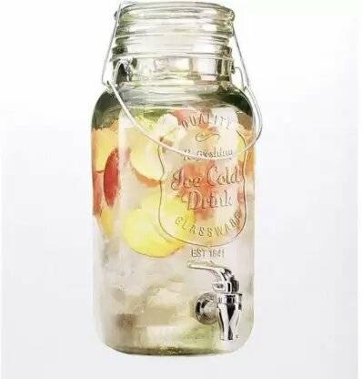 smile4ever Glass Dispenser with Chalkboard for Infused Water, Juices, Mocktails Bottom Loading Water Dispenser
