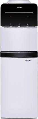 Haier HWD-3MPFMR Bottled Water Dispenser with Hot, Cold & Normal Water Dispenser | Mount Refrigerator Floor Standing | Digital Display | Black & White