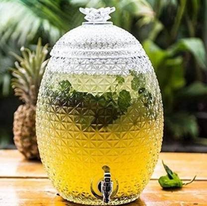 RKPL 10 L Glass Water Mason Jar | Beer | Drink Dispenser | Glass Pitcher with Tap 10000 ml Liquid Dispenser