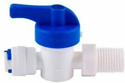 Fillico Plastic Inlet Valve/Connector with coupling for Ro/Uv/Water Filter Purifier 1/4" Solid Filter Cartridge