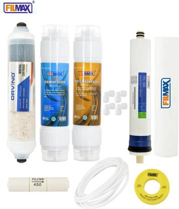 Filmax 100 GPD RO Service Kit -Membrane, Mineral ,Carbon & Sediment Filter Solid Filter Cartridge