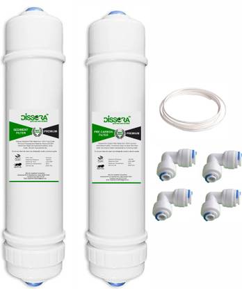 Dissora Premium 10" Inline Sediment and Pre Activated Carbon Block Filter Cartridge Set Solid Filter Cartridge