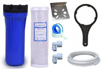 KRPLUS PRE-Filter Housing With CTO Filter with Full Installation KIT 1/2" In/Out (10") Solid Filter Cartridge