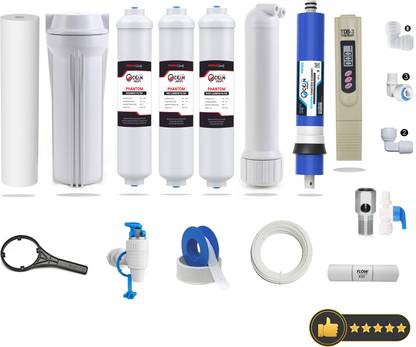 OceansDrop Universal RO Purifier One Year Filter Service Kit With 80GPD Membrane Solid Filter Cartridge