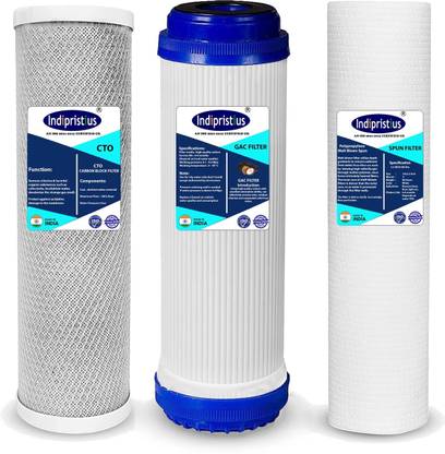 Indipristius CTO GAC carbon PP Spun Filter of 10 inch Set Replacement Filters UTS & RO system Solid Filter Cartridge