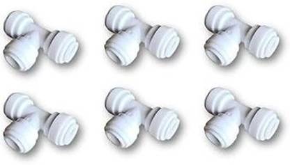 Sevak T-Elbow Pipe Connector for RO Water Purifier, 3/8-size Pack of 6. Solid Filter Cartridge
