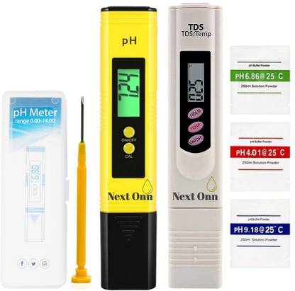 NEXT ONN ELECTRONICS Next Onn PH&TDS Meter Combo with ±0.1Ph 0.6" LCD Digital Pen Style Ph-Meter Set Digital pH Meter
