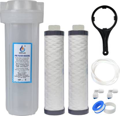 KRPLUS External Prefilter Kit with 2x MLT Filter Candles For Water Purifier (10-Inch) Solid Filter Cartridge