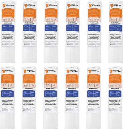 AMPEREUS 10 inch PP spun filter candle/cartridge compatible for most of RO (12 pcs) Solid Filter Cartridge