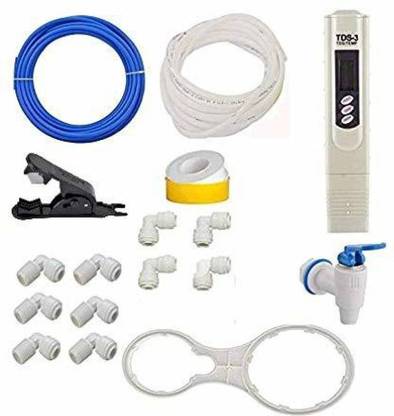 Aquatech TDS Meter+Tap+ Spanner+ 6Pcs Double Push 1/4" Elbow, Pipe For Water Purifiers Media Filter Cartridge