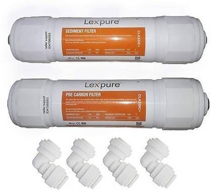 KSM RO Lexpure Classic Plus Inline Pre Carbon and Sediment Cartridge and 4 Connector Solid Filter Cartridge