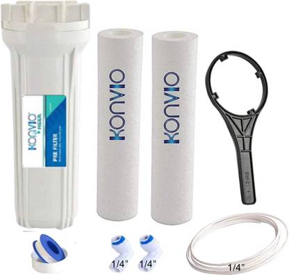 Kemfotech Pre Filter for Water for RO Water Purifier, External Prefilter kit with 2 spun Solid Filter Cartridge