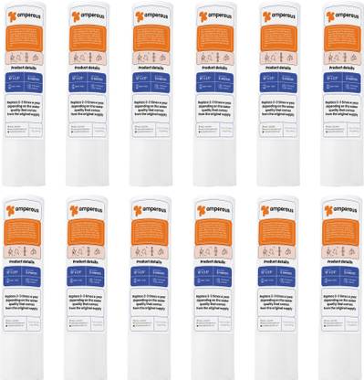 AMPEREUS 12 Piece 10'' PP Spun Filter Candle Suitable For All Types Of Ro Water Purifier Solid Filter Cartridge